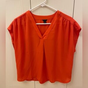 NWOT Ann Taylor neon orange flowy blouse